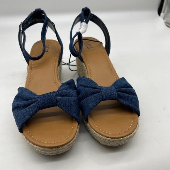 a.n.a Womens Dukes Heeled Sandals Denim Blue Size 11M - Picture 3 of 12